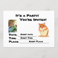 Uitnodiging van Cute Cudly Hamster Party personali