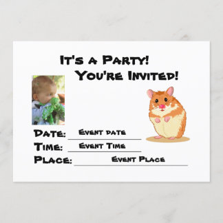 Uitnodiging van Cute Cudly Hamster Party personali