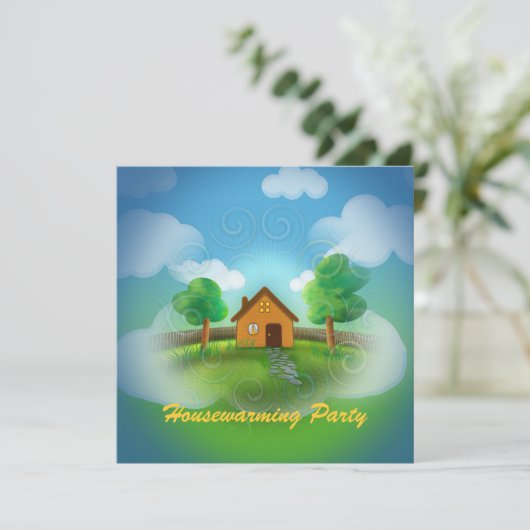 Uitnodiging van Cute Housewarming Party (Staand voorkant)