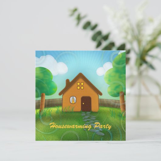Uitnodiging van Cute Housewarming Party (Staand voorkant)