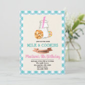 Uitnodiging van Cute milk and koekies party (Staand voorkant)