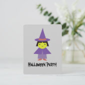 Uitnodiging van Cute Witch Halloween Party (Staand voorkant)