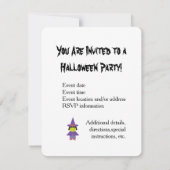 Uitnodiging van Cute Witch Halloween Party (Achterkant)