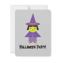 Uitnodiging van Cute Witch Halloween Party