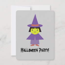 Uitnodiging van Cute Witch Halloween Party