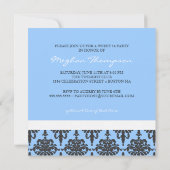 uitnodiging van Damask Monogram Sweet 16 Party (Achterkant)