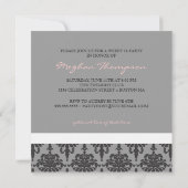 uitnodiging van Damask Monogram Sweet 16 Party (Achterkant)