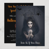 Uitnodiging van Dark Witch Spooky Halloween Party (Voorkant / Achterkant)