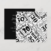 Uitnodiging van de 30e verjaardag van de Zwarte &  (Voorkant / Achterkant)