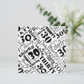 Uitnodiging van de 30e verjaardag van de Zwarte &  (Staand voorkant)