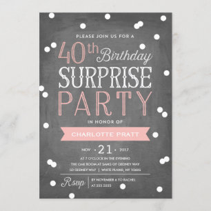 Uitnodiging van de 40e Confetti-verrassingspartij
