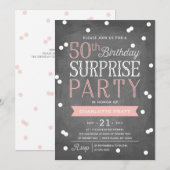 Uitnodiging van de 50e Confetti-verrassingspartij (Voorkant / Achterkant)