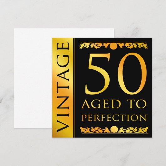  uitnodiging van de 50e verjaardag van de geboorte (Voorkant / Achterkant)