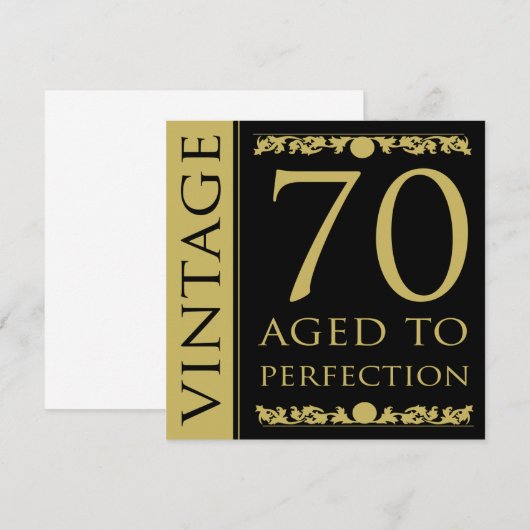  uitnodiging van de 70e verjaardag van de geboorte (Voorkant / Achterkant)