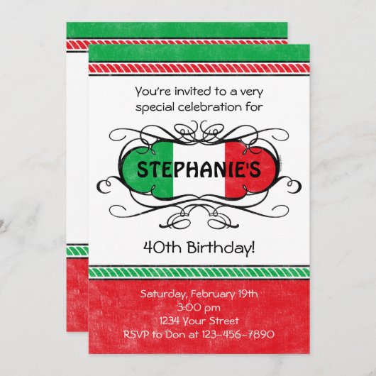 Uitnodiging van de Aangepaste Partij van de Italia (Voorkant / Achterkant)