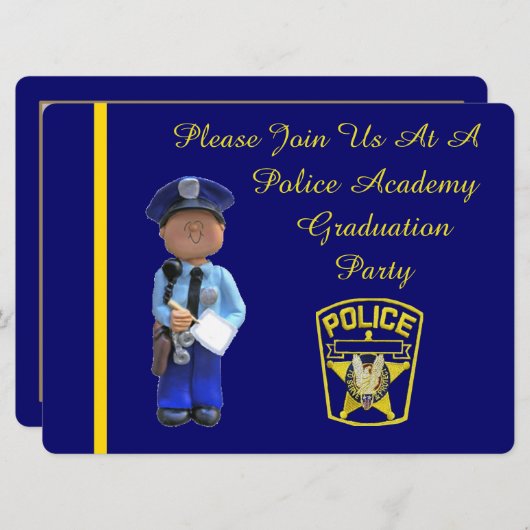 Uitnodiging van de academie van de politie (Voorkant / Achterkant)