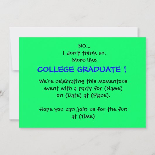 Uitnodiging van de Academische GraduPartij (Achterkant)