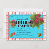 Uitnodiging van de Afraberry Birthday Party (Voorkant)