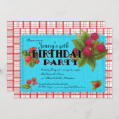 Uitnodiging van de Afraberry Birthday Party (Voorkant / Achterkant)