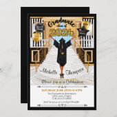 Uitnodiging van de afstuderen - Afrikaans - Amerik (Voorkant / Achterkant)