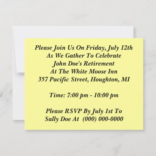 Uitnodiging van de aftredende partij RR Stooklocom (Achterkant)