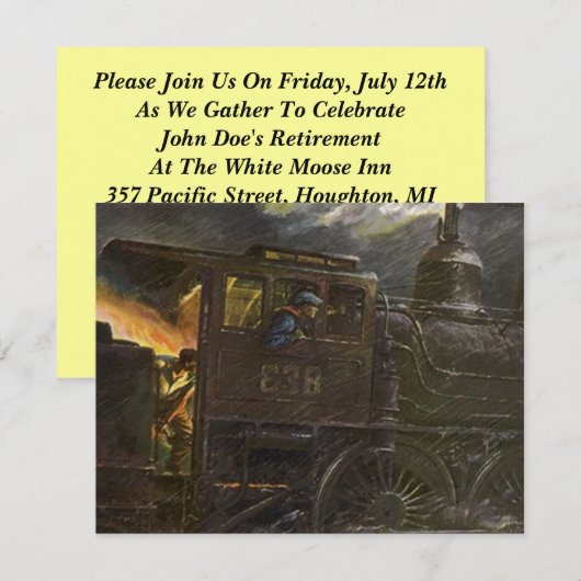 Uitnodiging van de aftredende partij RR Stooklocom (Voorkant / Achterkant)