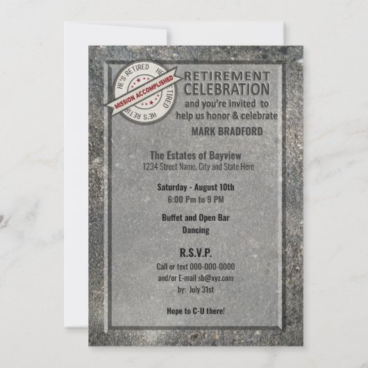 Uitnodiging van de aftredende partij, voltooide mi (Achterkant)