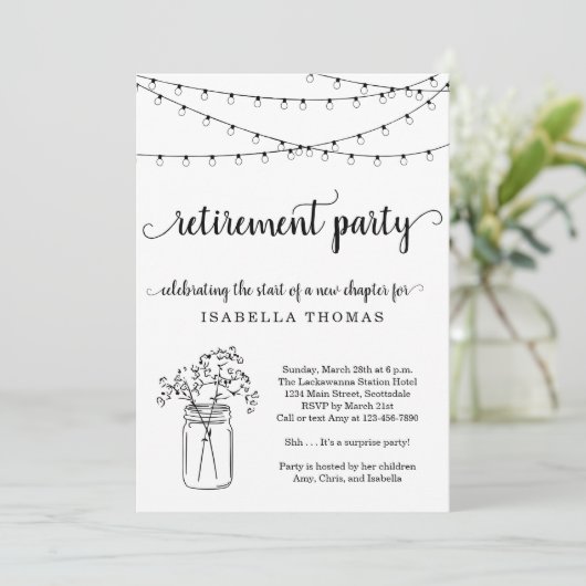 Uitnodiging van de aftredingspartij (Staand voorkant)