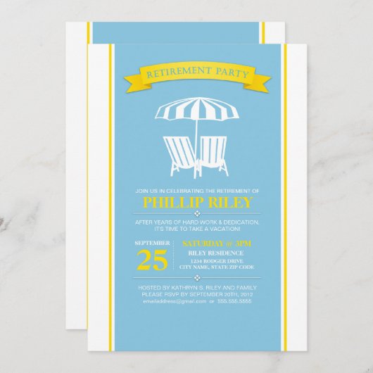 Uitnodiging van de aftredingspartij (Voorkant / Achterkant)