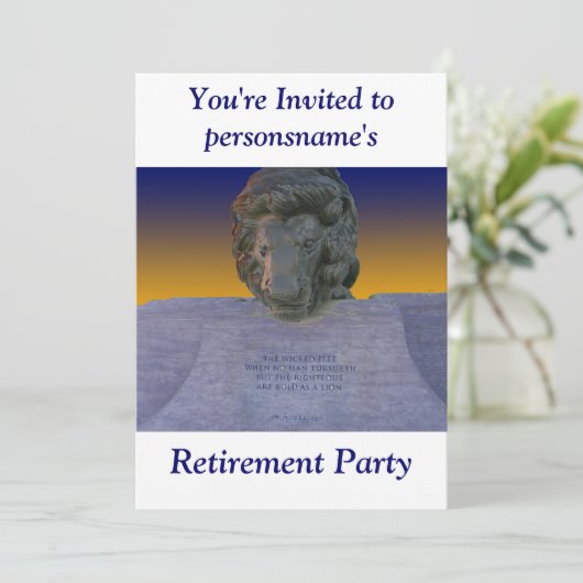 Uitnodiging van de aftredingspartij (Staand voorkant)