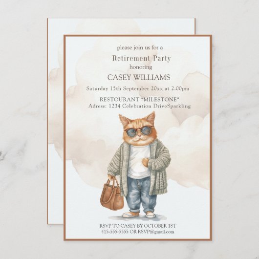 Uitnodiging van de aftredingspartij (Voorkant / Achterkant)