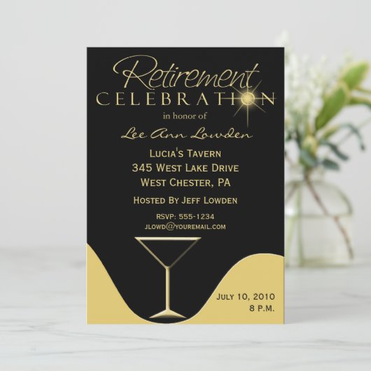 Uitnodiging van de aftredingspartij (Staand voorkant)