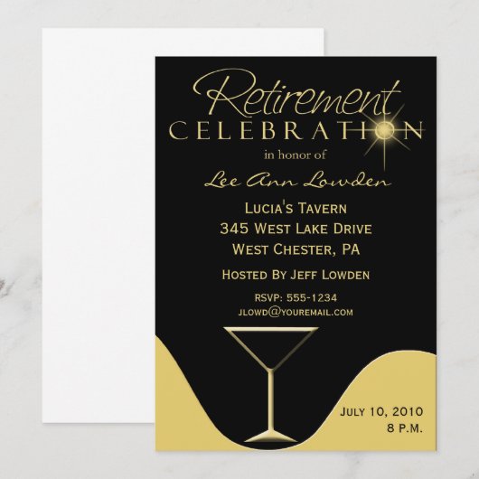 Uitnodiging van de aftredingspartij (Voorkant / Achterkant)