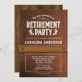Uitnodiging van de aftredingspartij. Classy faux l (Voorkant / Achterkant)