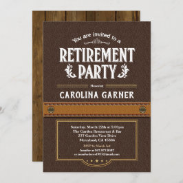 Uitnodiging van de aftredingspartij. Classy faux l