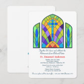 Uitnodiging van de aftredingspartij Glas in lood (Voorkant / Achterkant)