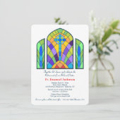 Uitnodiging van de aftredingspartij Glas in lood (Staand voorkant)