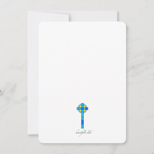 Uitnodiging van de aftredingspartij Glas in lood (Achterkant)