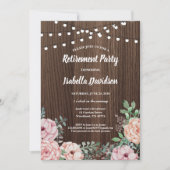 Uitnodiging van de aftredingspartij. Roze roze bij (Voorkant)