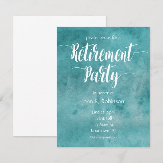 Uitnodiging van de aftredingspartij van de waterve (Voorkant / Achterkant)