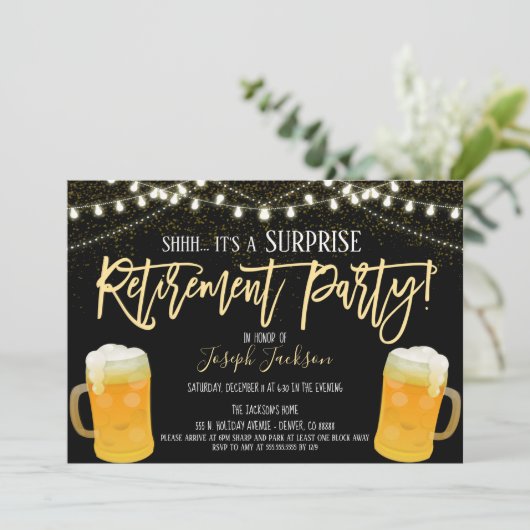 Uitnodiging van de aftredingspartij voor ondernemi (Staand voorkant)