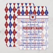 Uitnodiging van de Amerikaanse Argyle Party (Voorkant / Achterkant)