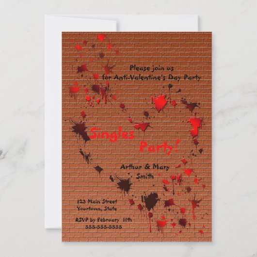 Uitnodiging van de anti-Valentijnsdag partij (Achterkant)