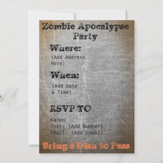 Uitnodiging van de Apocalypse Partij (Achterkant)