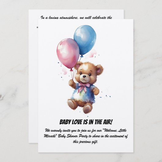 Uitnodiging van de baby shower (Voorkant / Achterkant)