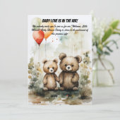 Uitnodiging van de baby shower (Staand voorkant)