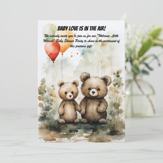 Uitnodiging van de baby shower (Staand voorkant)