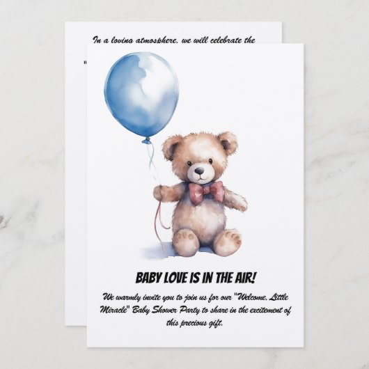 Uitnodiging van de baby shower (Voorkant / Achterkant)