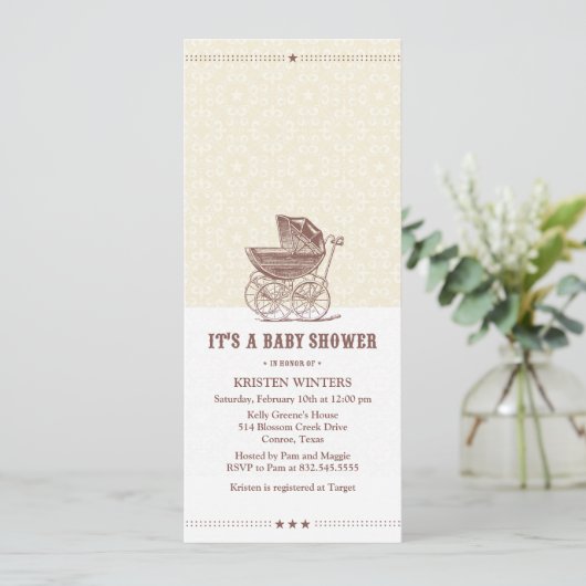  uitnodiging van de baby shower (Staand voorkant)