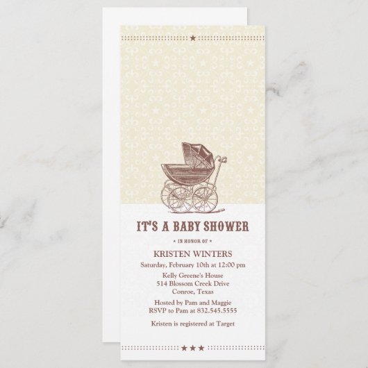  uitnodiging van de baby shower (Voorkant / Achterkant)